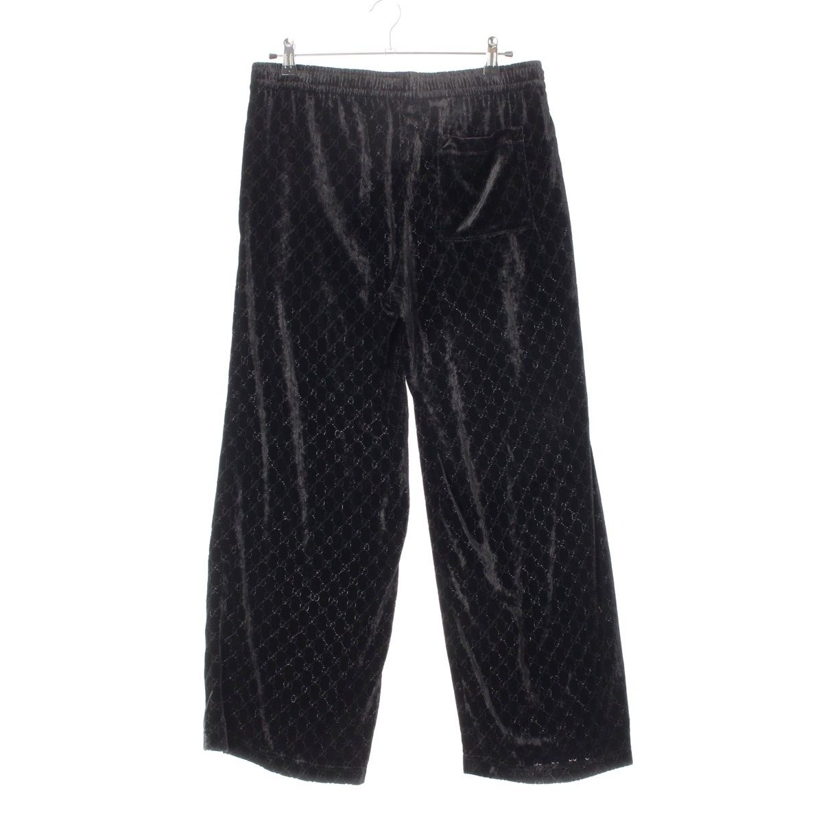Gucci GG Velvet All Over Pattern Track Pants Easy Black — view 2