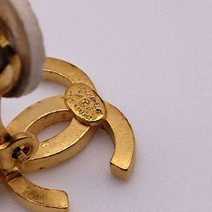 Chanel Earrings CC Logo Gold Faux Pearl — view 5