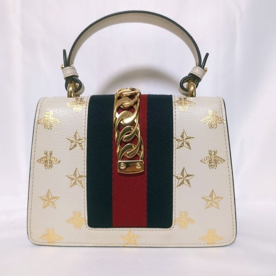 Gucci Sylvie Sherry Line Star White Handbag — view 2