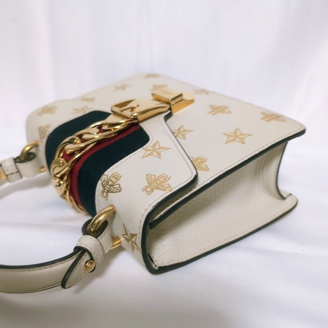 Gucci Sylvie Sherry Line Star White Handbag — view 3