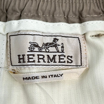 Hermes Pants Beige Full Length Waist Togo Button Fly — view 3