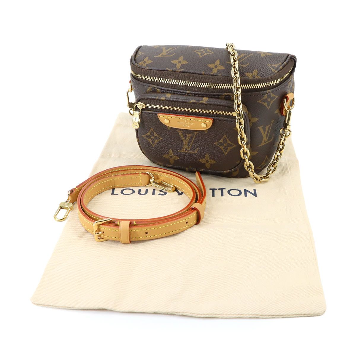 Louis Vuitton Monogram Mini Bumbag 2-Way Bag Brown — view 2
