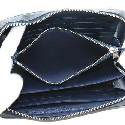 Louis Vuitton Taiga Zippy XL Zip Around Wallet Leather Blue Marine — view 6
