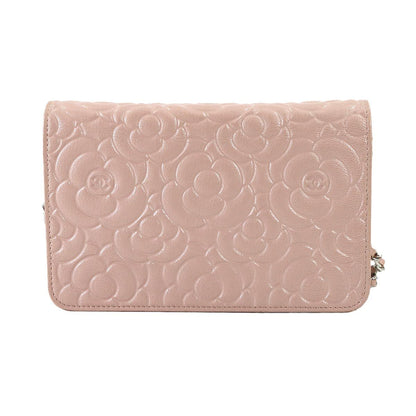 Chanel Camellia Chain Wallet Bifold Lambskin Pink — view 2
