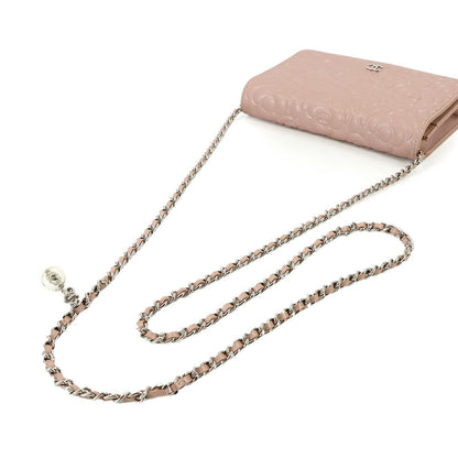 Chanel Camellia Chain Wallet Bifold Lambskin Pink — view 5