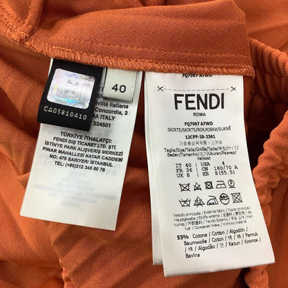 Fendi Pleats Skirt 40 Orange — view 4