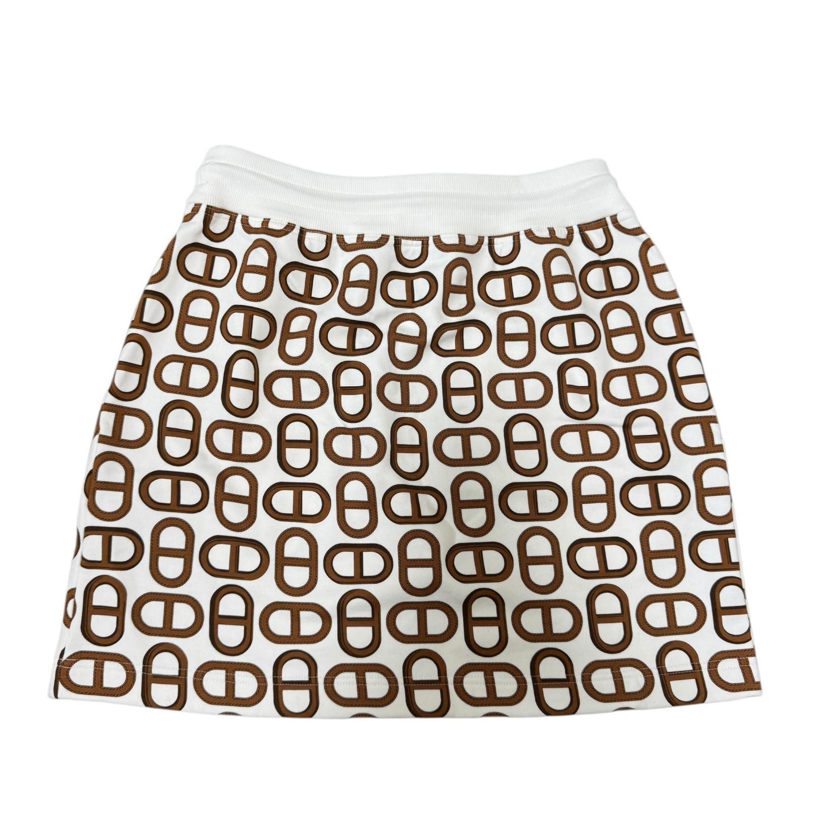 Hermes Chaine D'ancre Cotton Mini Skirt 38 — view 2