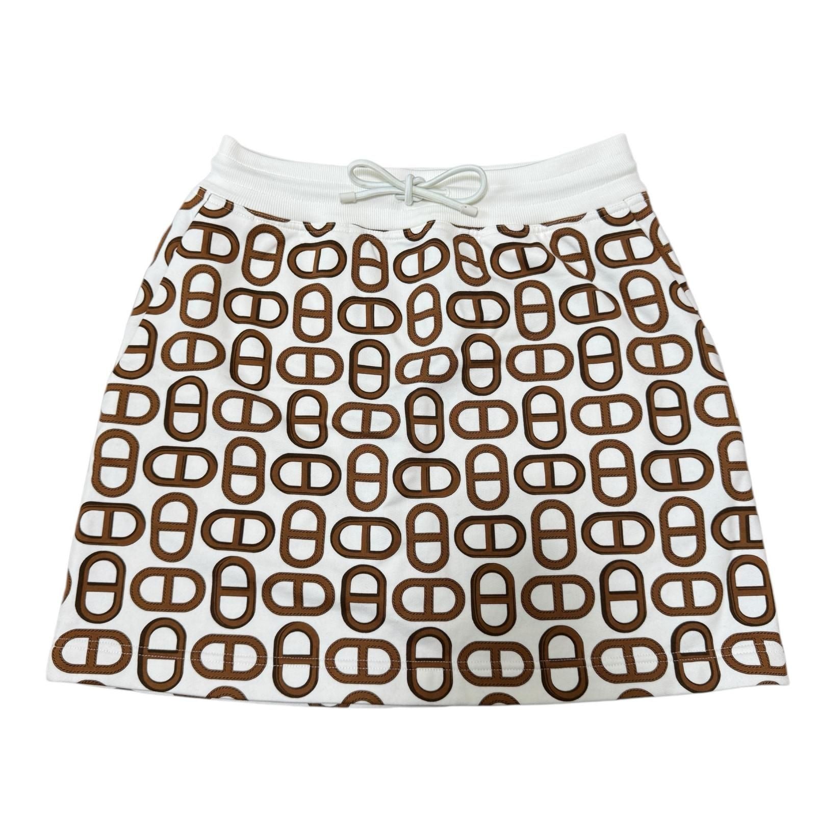 Hermes Chaine D'ancre Cotton Mini Skirt 38