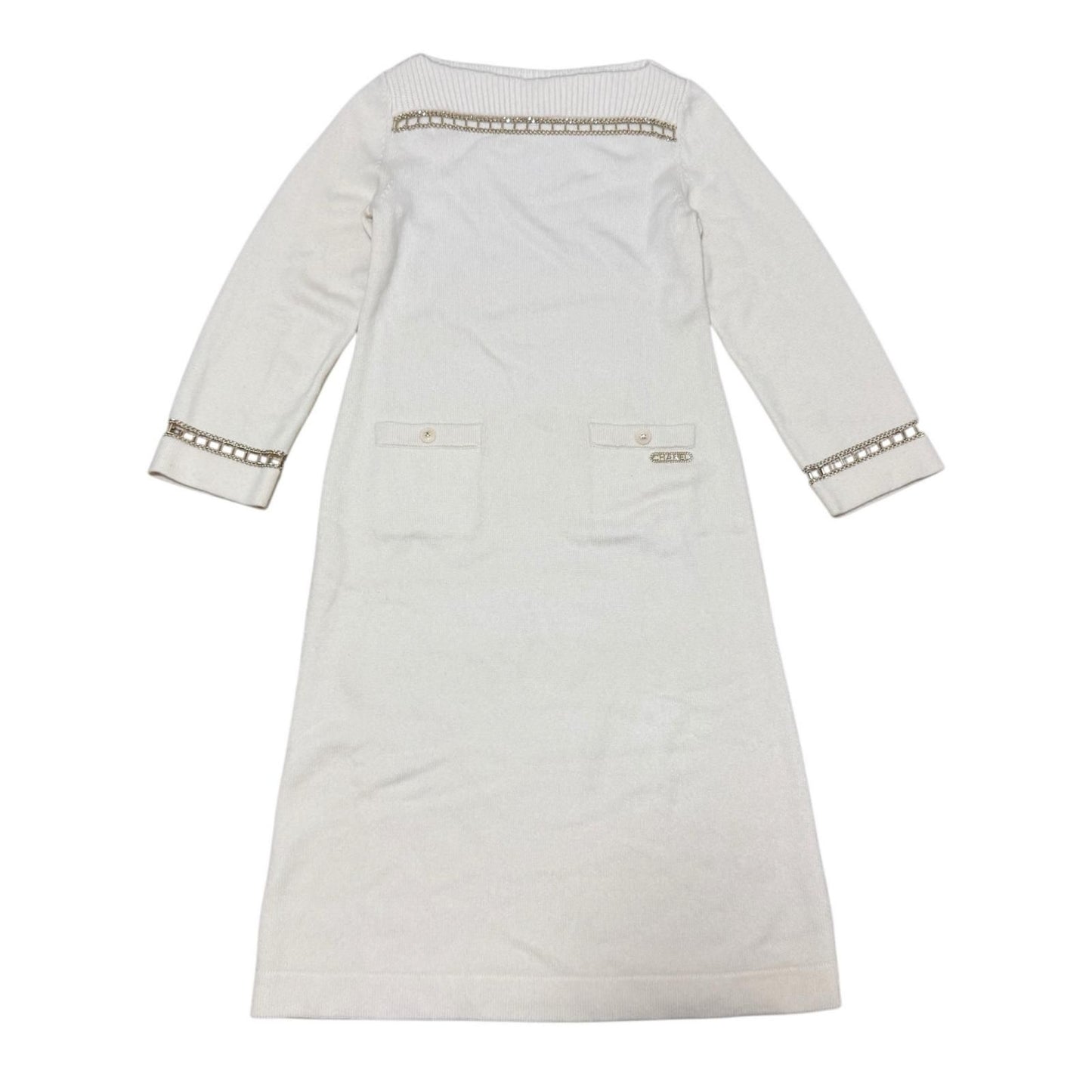 Chanel Chainport Cashmere Knit Dress 36