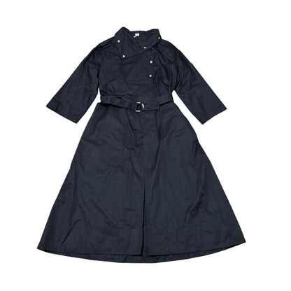 Hermes Clou de Selle Black Belted Dress Roll Up Sleeves 34