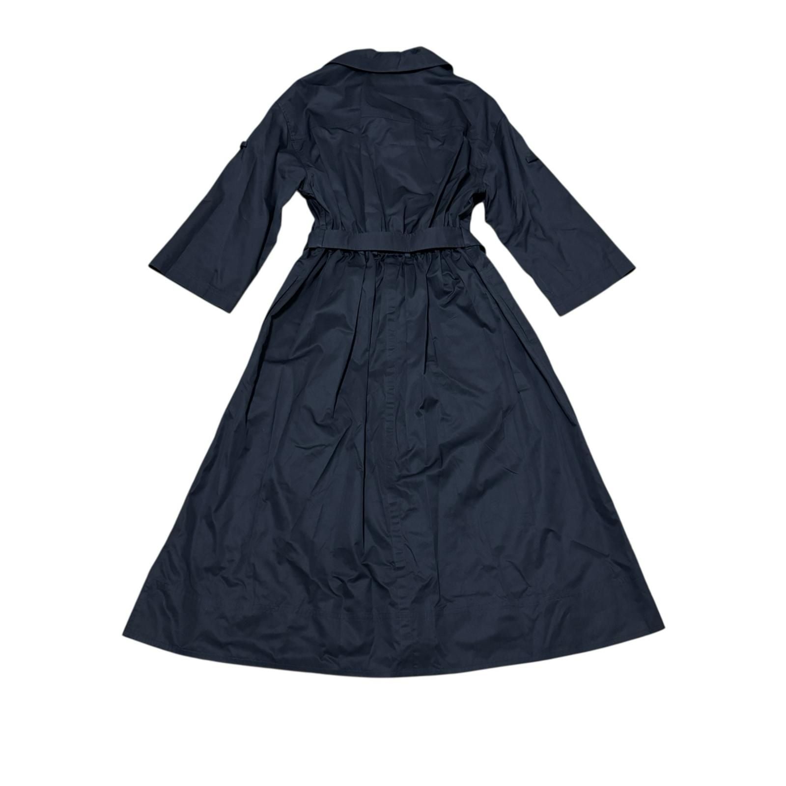 Hermes Clou de Selle Black Belted Dress Roll Up Sleeves 34 — view 2