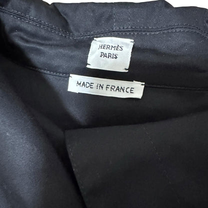 Hermes Clou de Selle Black Belted Dress Roll Up Sleeves 34 — view 7