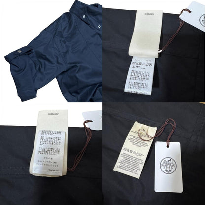 Hermes Clou de Selle Black Belted Dress Roll Up Sleeves 34 — view 9