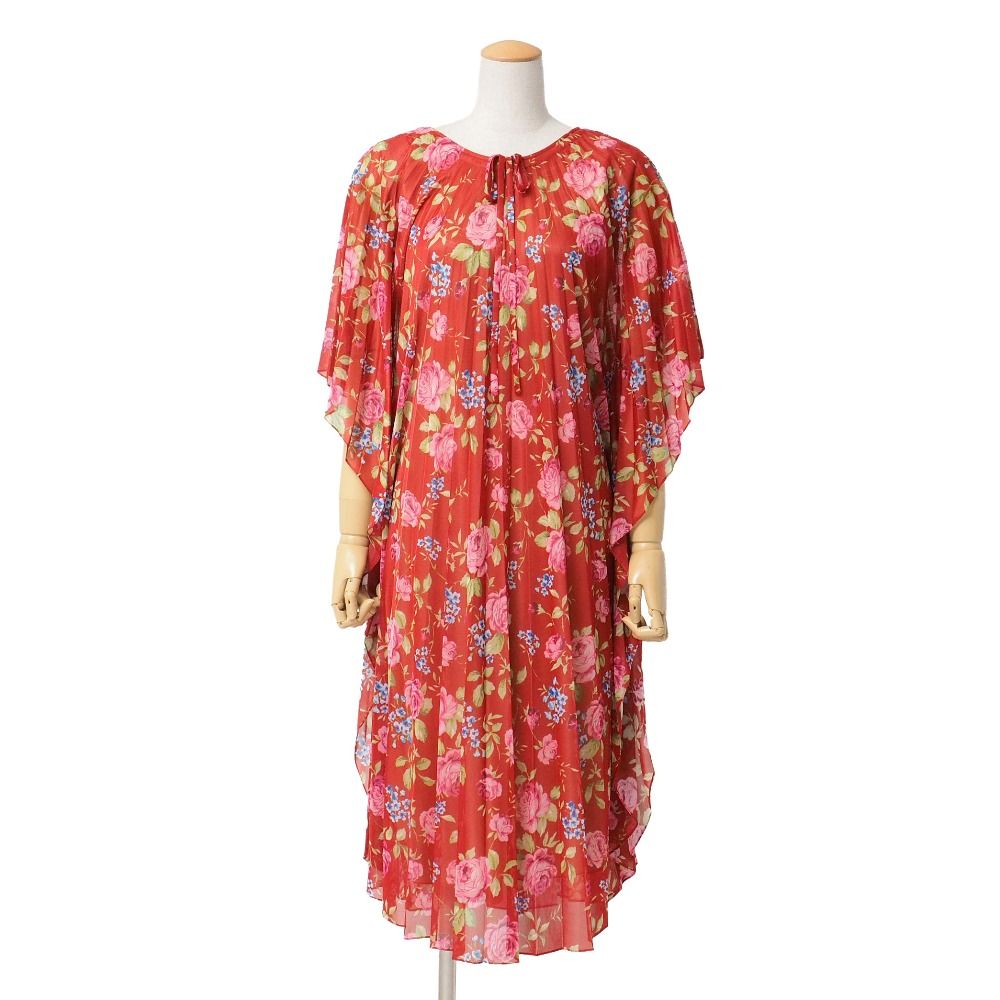 Balenciaga Dress 34 Pleated Flower Pattern