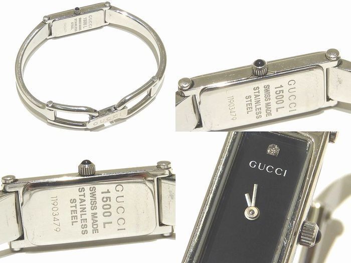Gucci Bangle Watch Diamond Black Dial Silver SS Quartz — view 2