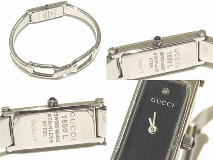 Gucci Bangle Watch Diamond Black Dial Silver SS Quartz — view 2