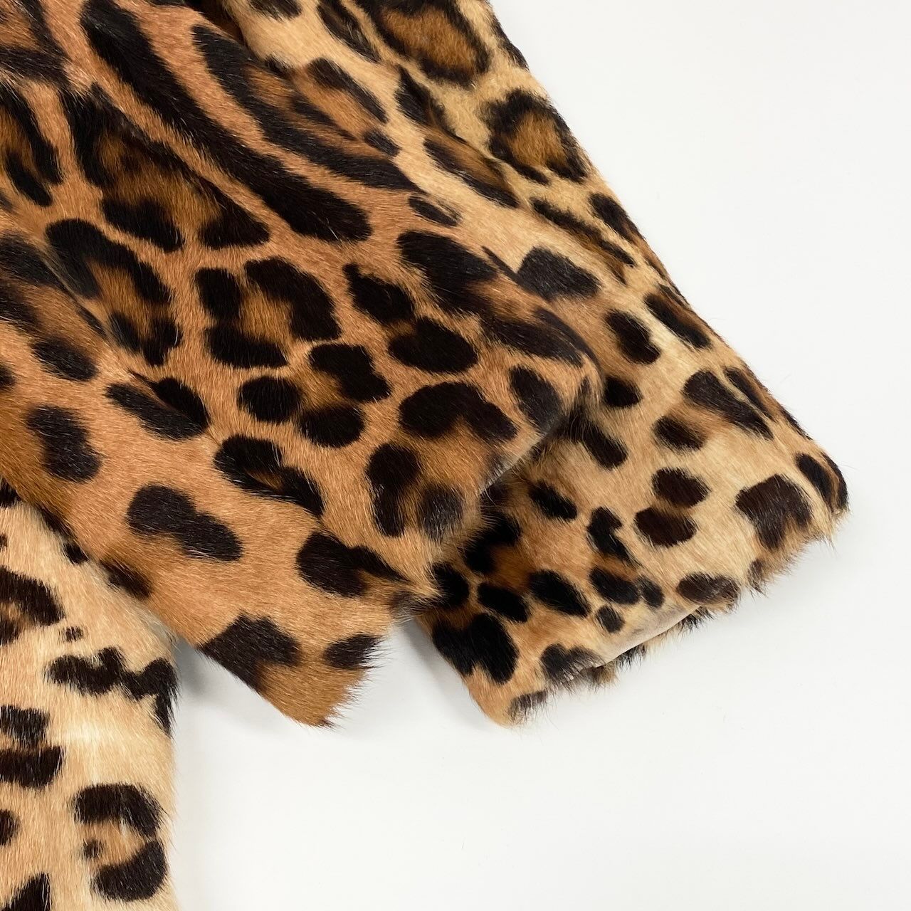 Dolce & Gabbana E1 & Fur Long Coat Leopard 36 Beige Fur — view 8