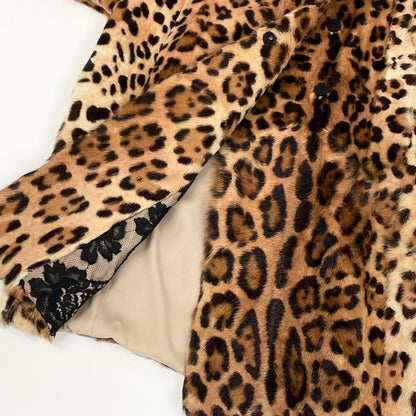 Dolce & Gabbana E1 & Fur Long Coat Leopard 36 Beige Fur — view 7
