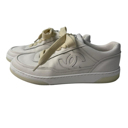 Chanel CC Logo Leather Sneakers — view 2