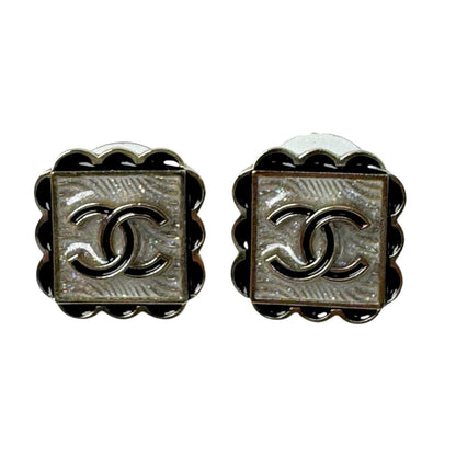 Chanel Square CC Logo Earrings