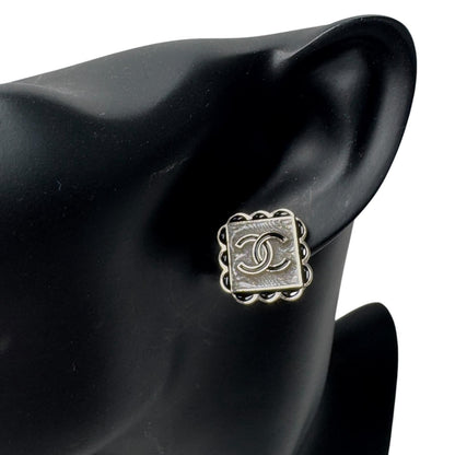 Chanel Square CC Logo Earrings — view 2