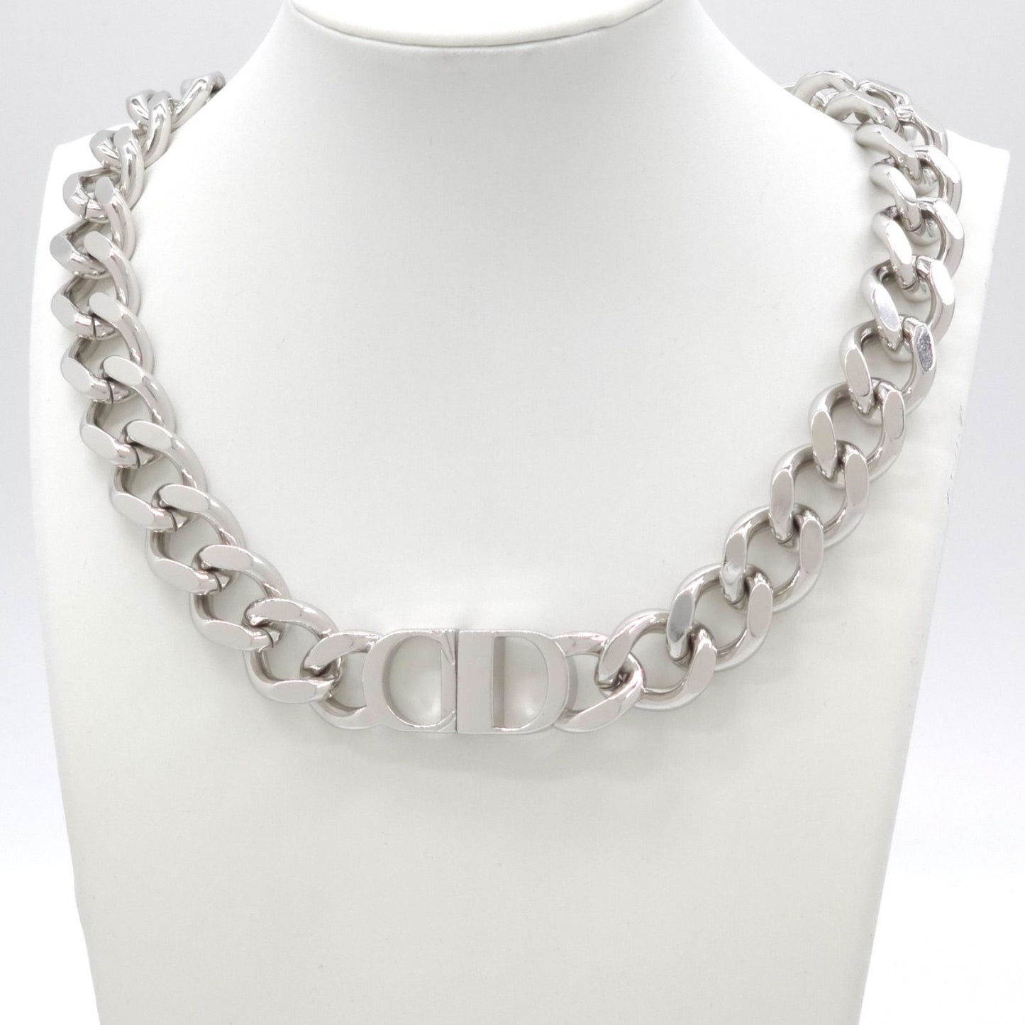 Dior CD Icon Chain Link Necklace 46 cm Silver