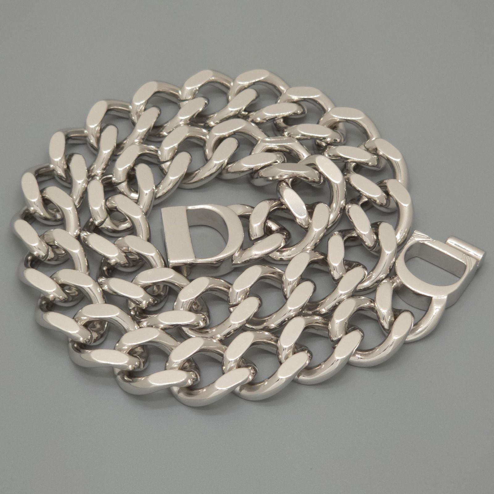 Dior CD Icon Chain Link Necklace 46 cm Silver — view 4