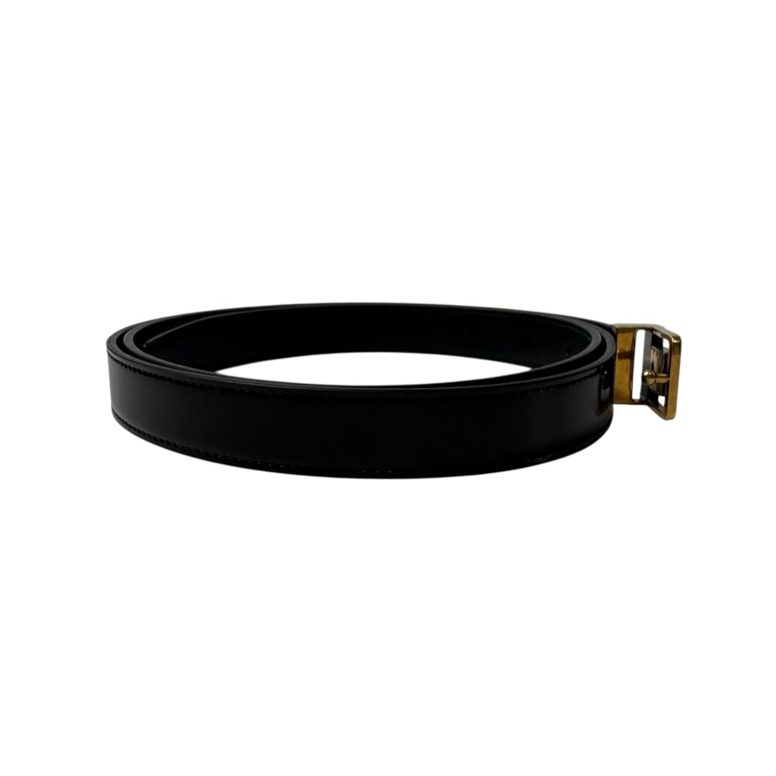 Saint Laurent YSL Yves Push Pin Buckle Belt 100 Shiny Leather — view 4