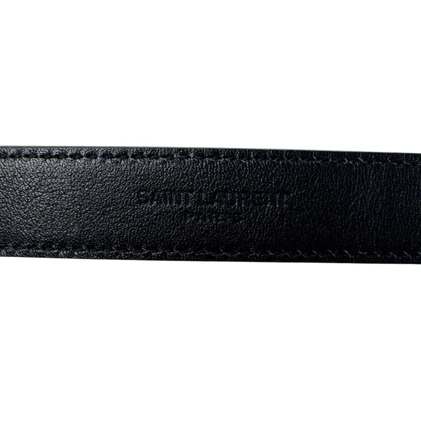 Saint Laurent YSL Yves Push Pin Buckle Belt 100 Shiny Leather — view 8