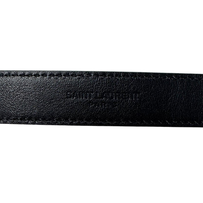 Saint Laurent YSL Yves Push Pin Buckle Belt 100 Shiny Leather — view 8
