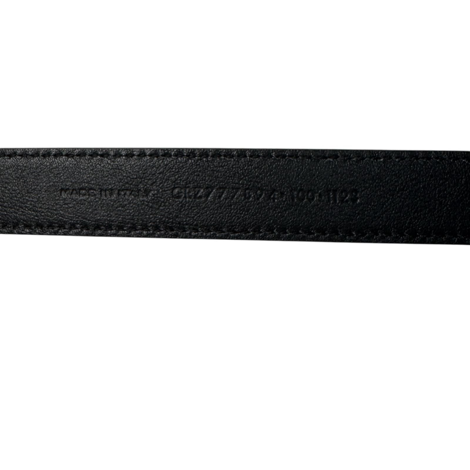 Saint Laurent YSL Yves Push Pin Buckle Belt 100 Shiny Leather — view 7