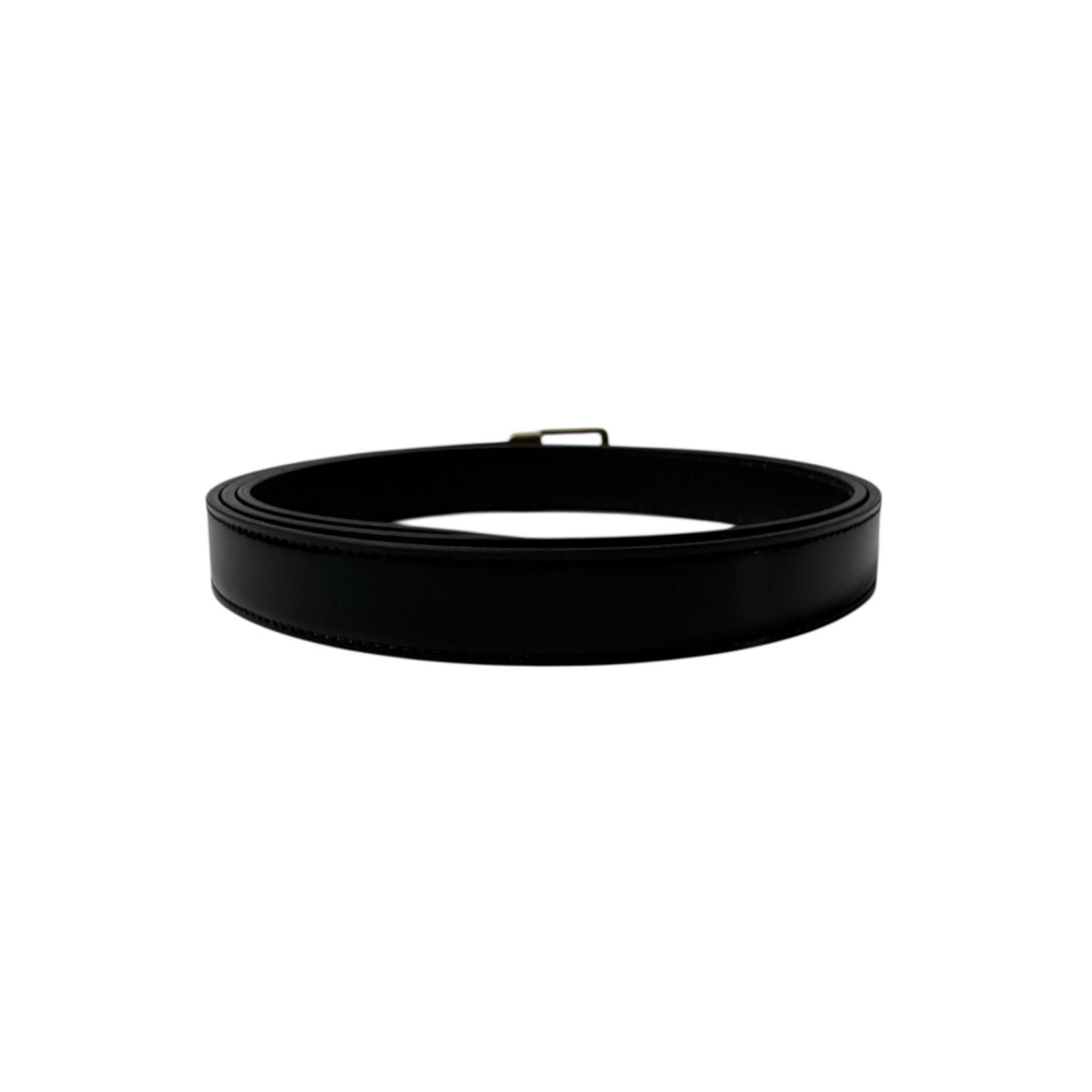 Saint Laurent YSL Yves Push Pin Buckle Belt 100 Shiny Leather — view 2