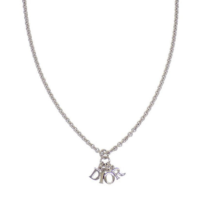 Dior Logo Pendant Necklace Metal Silver Available