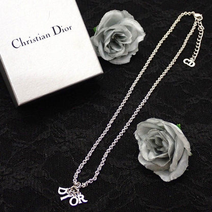 Dior Logo Pendant Necklace Metal Silver Available — view 2