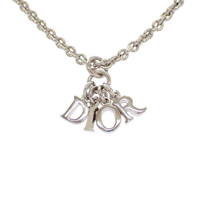 Dior Logo Pendant Necklace Metal Silver Available — view 3