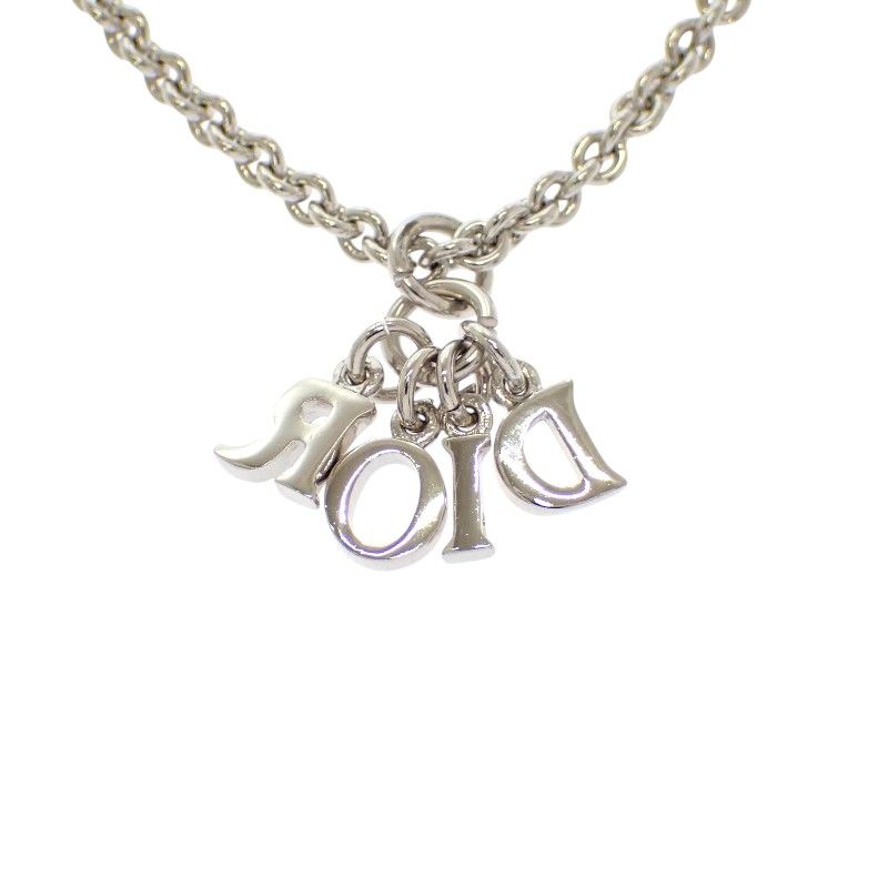 Dior Logo Pendant Necklace Metal Silver Available — view 4
