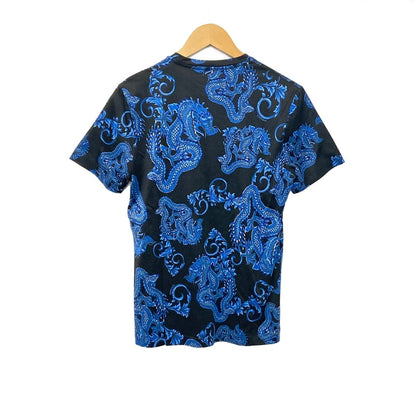 Versace Short Sleeve T-Shirt M Black Blue Multi Crew Neck Dragon — view 2