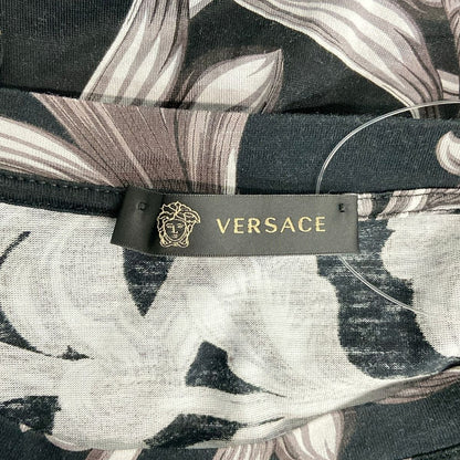 Versace Short Sleeve T-Shirt M Black Gray Multi Crew Neck All Over Pattern — view 3