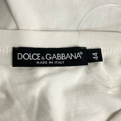 Dolce & Gabbana Short Sleeve T-Shirt 44 S White Multi Crew Neck Patch — view 3