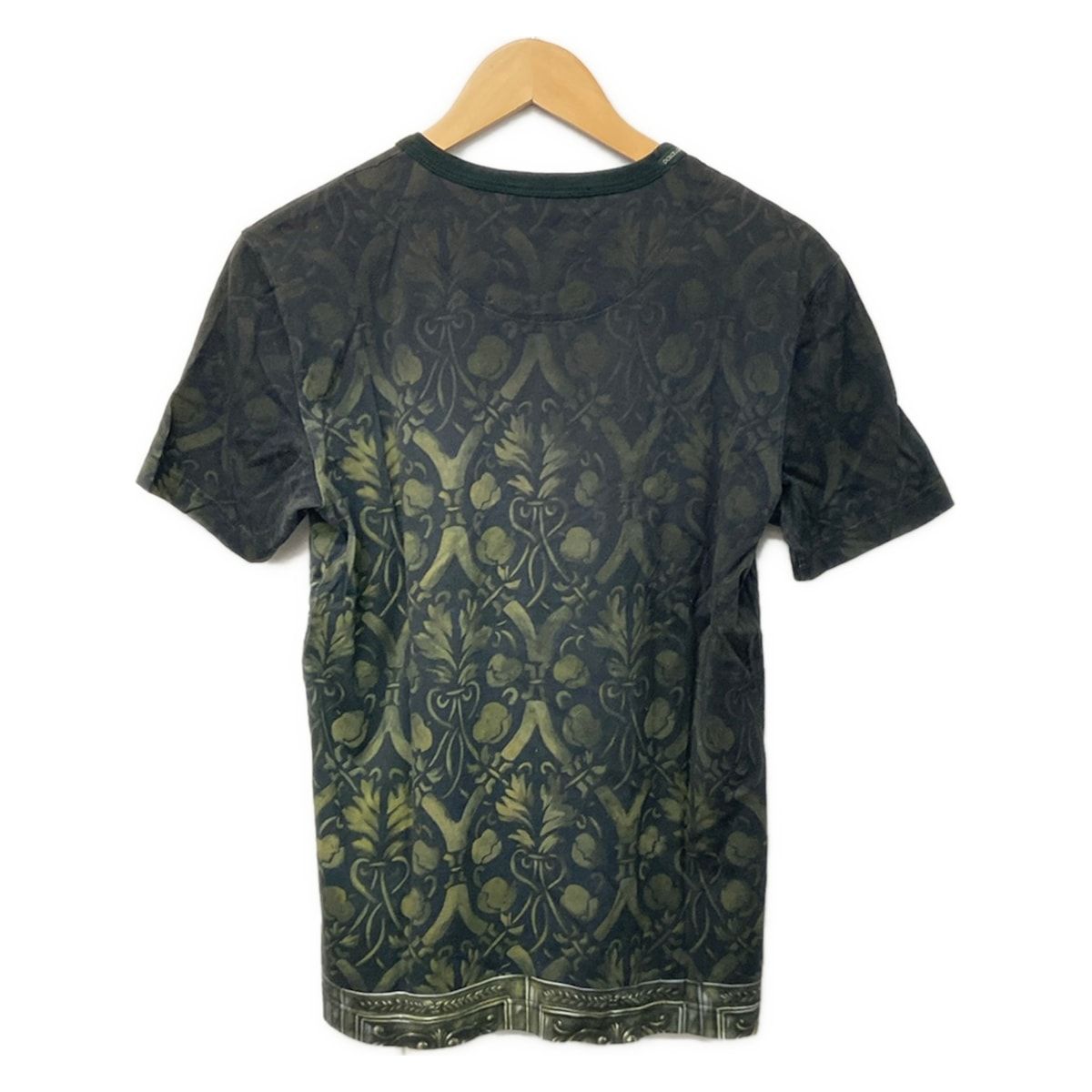 Dolce & Gabbana Short Sleeve T-Shirt 46 S Black Dark Green Multi Crew Neck Lion — view 2