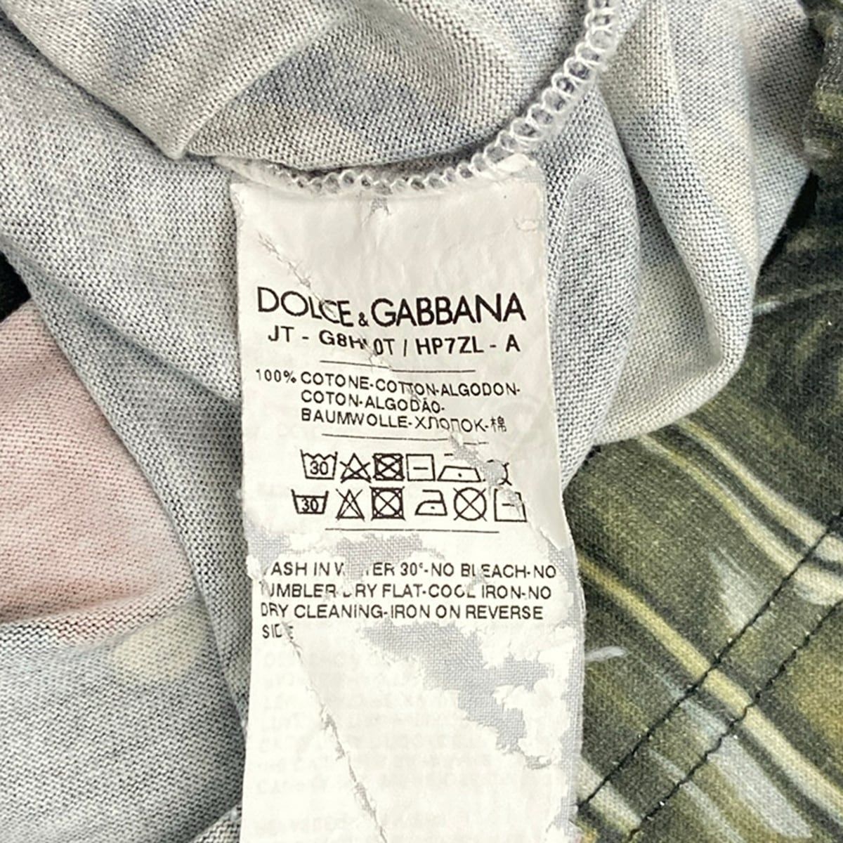 Dolce & Gabbana Short Sleeve T-Shirt 46 S Black Dark Green Multi Crew Neck Lion — view 4