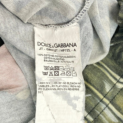 Dolce & Gabbana Short Sleeve T-Shirt 46 S Black Dark Green Multi Crew Neck Lion — view 4