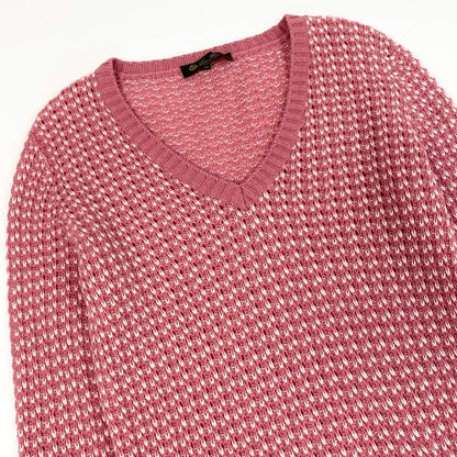 Loro Piana E1 Cashmere Knit Sweater Neck 40 Sizes Pink White — view 4
