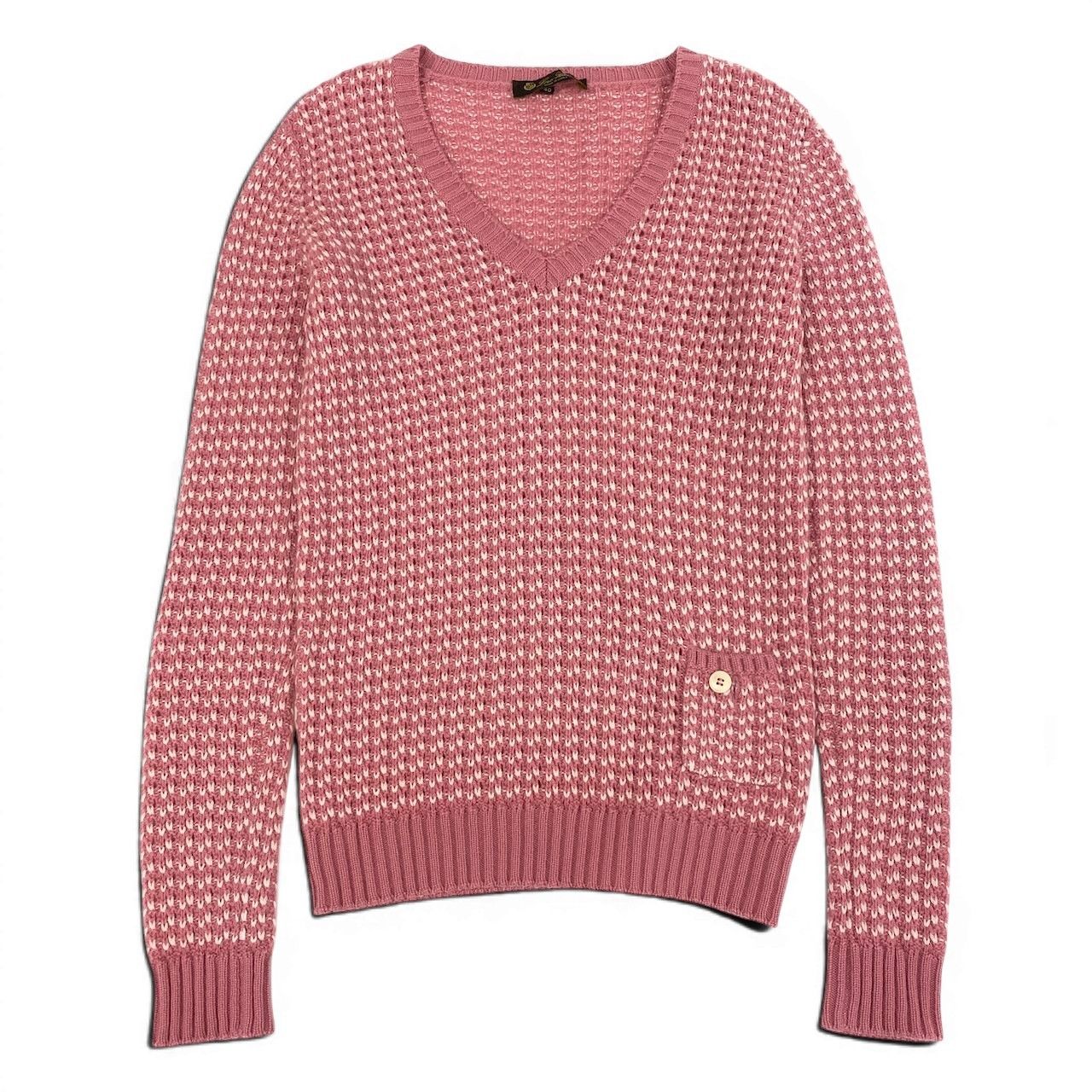 Loro Piana E1 Cashmere Knit Sweater Neck 40 Sizes Pink White — view 2