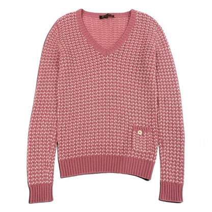 Loro Piana E1 Cashmere Knit Sweater Neck 40 Sizes Pink White — view 2