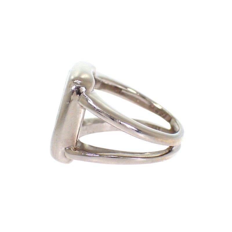 Hermes Corozo Horse Ring Metal Shell Silver Green 53 Ab — view 5