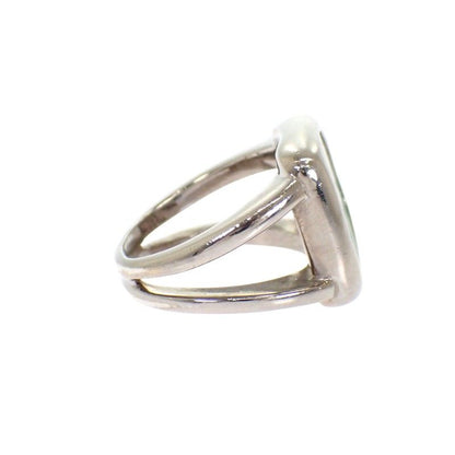 Hermes Corozo Horse Ring Metal Shell Silver Green 53 Ab — view 6