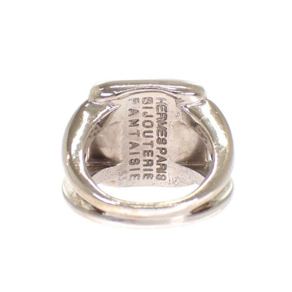 Hermes Corozo Horse Ring Metal Shell Silver Green 53 Ab — view 7
