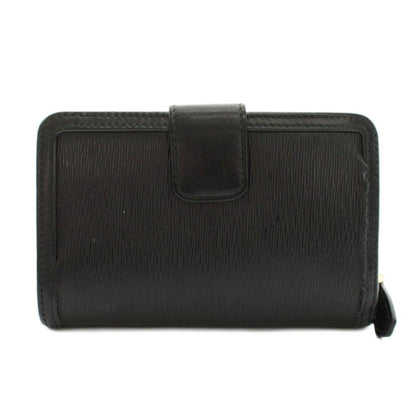 Prada Bifold Wallet Compact Leather Ribbon Motif Black YM — view 2