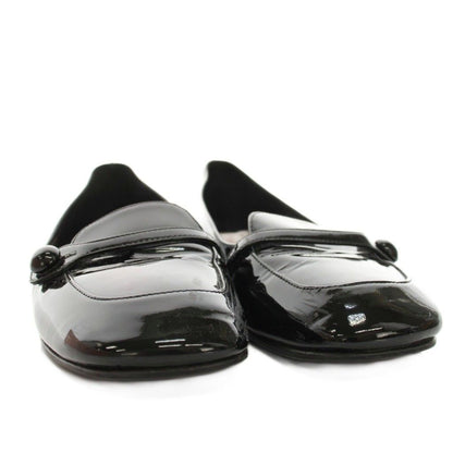 Miu Miu Miu Loafers Flat Shoes Enamel 38 Black YM — view 3